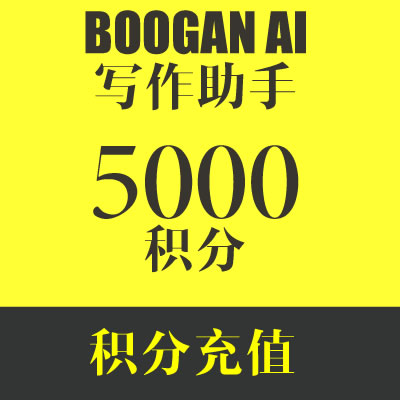 BOOGAN 写作助手 用户积分充值 500元/5000积分